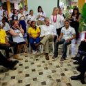 U.S. Special Envoy for the Colombian Peace Process Bernard Aronson, joined by U.S. Secretary of State John Kerry and U.S. Ambassador to Colombia Kevin Whitaker, addresses conflict victims, ex-combatants, and at-risk youth speak about a job-training program at the Escuela Taller run by the Colombian Ministry of Culture as the delegation visits Cartagena, Colombia, on September 26, 2016, to witness a peace ceremony between the government and the Revolutionary Armed Forces of Colombia (FARC) that ends a five-decade conflict.