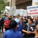 Centralize. Do Not Privatize sign