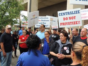 Centralize. Do Not Privatize sign
