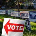 by Seán Kinane WMNF 2020 Nov 3 Election Day Gulfport (Pinellas County) Florida. Florida's most densely populated county. A swing county along the I-4 corridor in the country's largest swing state. vote Meyer Twitty Rouson Santana Biden Harris 2020