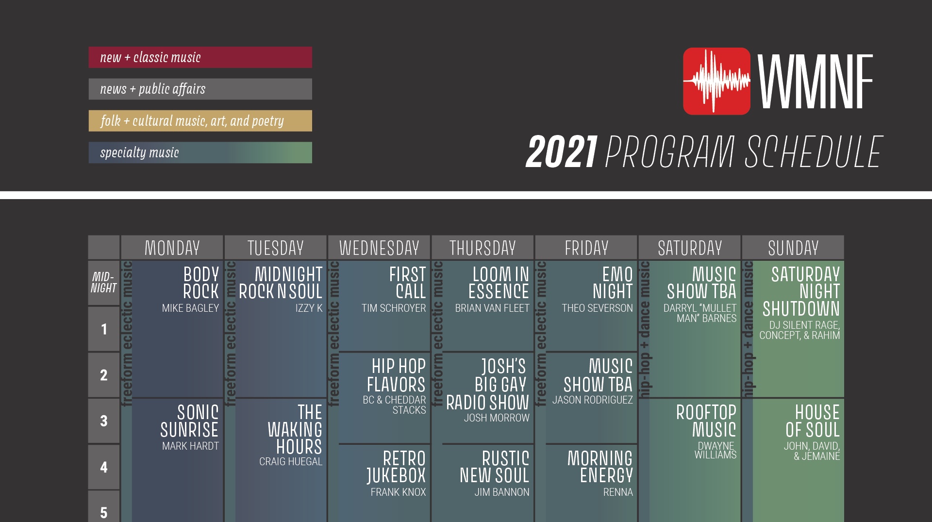 WMNF 2021 Program Schedule